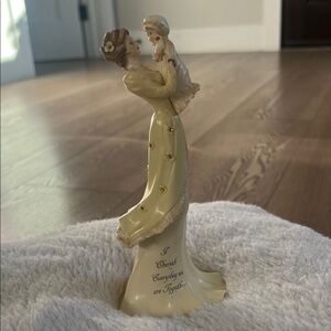 Elegant Cream Mother and Child Figurine